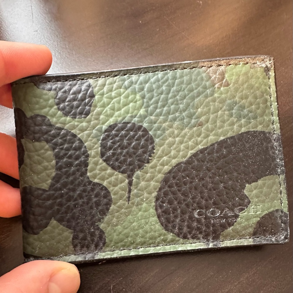 Unused Camo Coach Card and ID Holder!